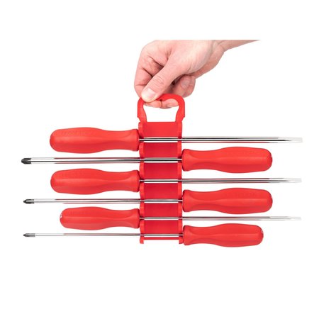 Tekton Long Hard Handle Screwdriver Set with Holder, 6-Piece (#1-#3, 3/16-5/16 in.) DRV42506